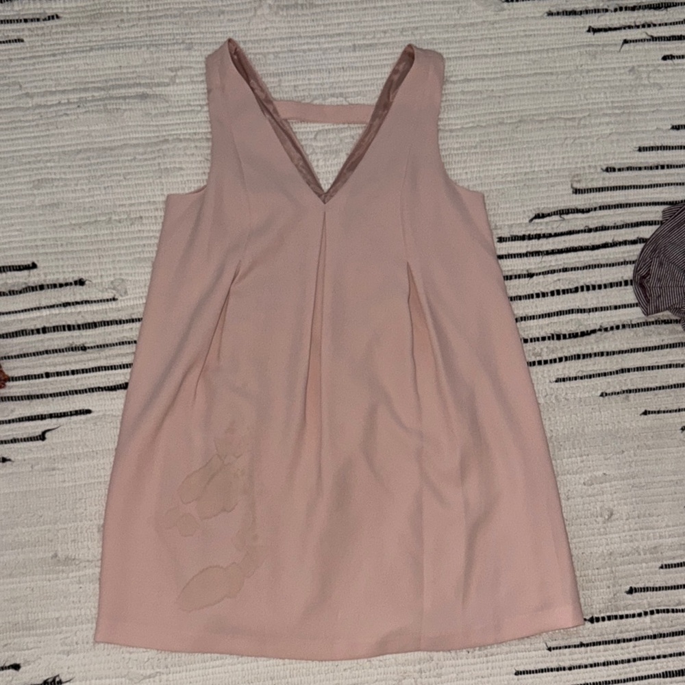 BCBGeneration Blush Pink V-Neck Mini Dress
